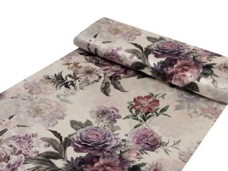 Dekoračná látka Parma PM-112 Fialové kvety na smotanovom - šírka 150 cm - detail 1 - Biante.sk Dekoračná látka Parma PM-112 Fialové kvety na smotanovom - šírka 150 cm - detail 1 - Biante.sk