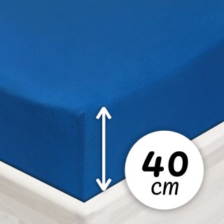 Jersey napínací prostěradlo na extra vysokou matraci JR-016 Modré - Biante.cz