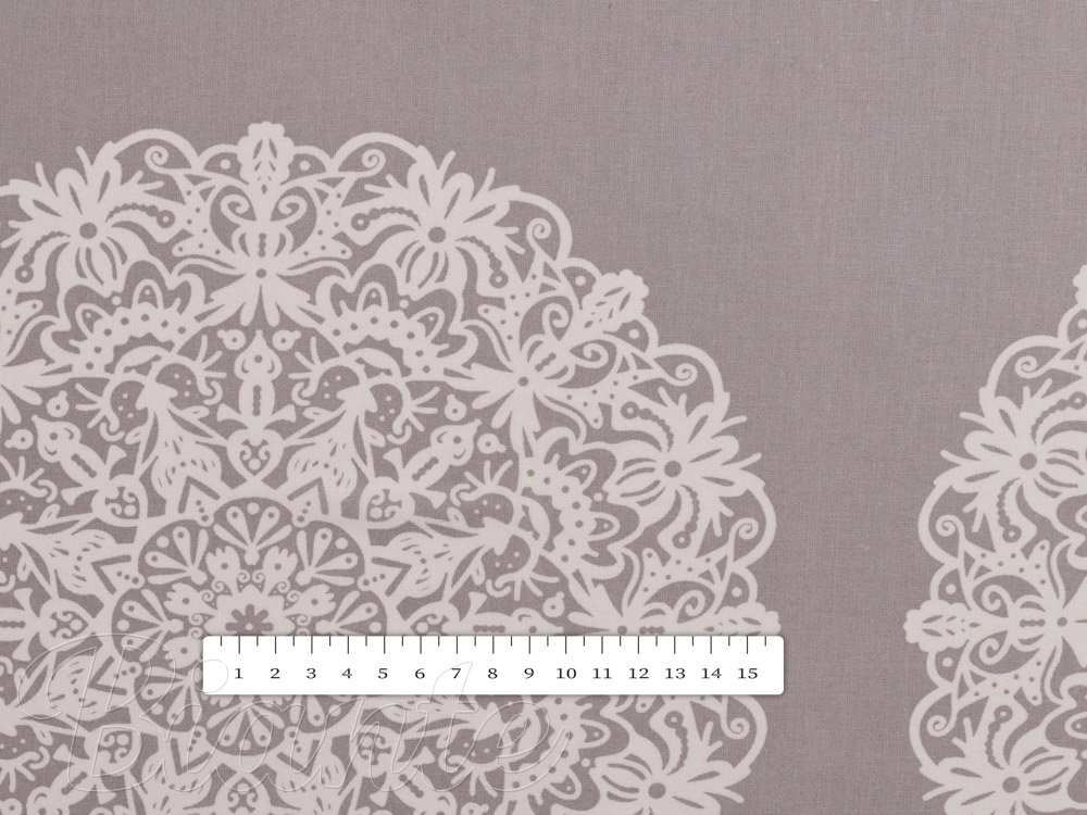 Bavlněná látka/plátno Sandra SA-547 Krémové mandaly na béžovošedém - šířka 160 cm - detail 3 - Biante.cz Bavlněná látka/plátno Sandra SA-547 Krémové mandaly na béžovošedém - šířka 160 cm - detail 3 - Biante.cz