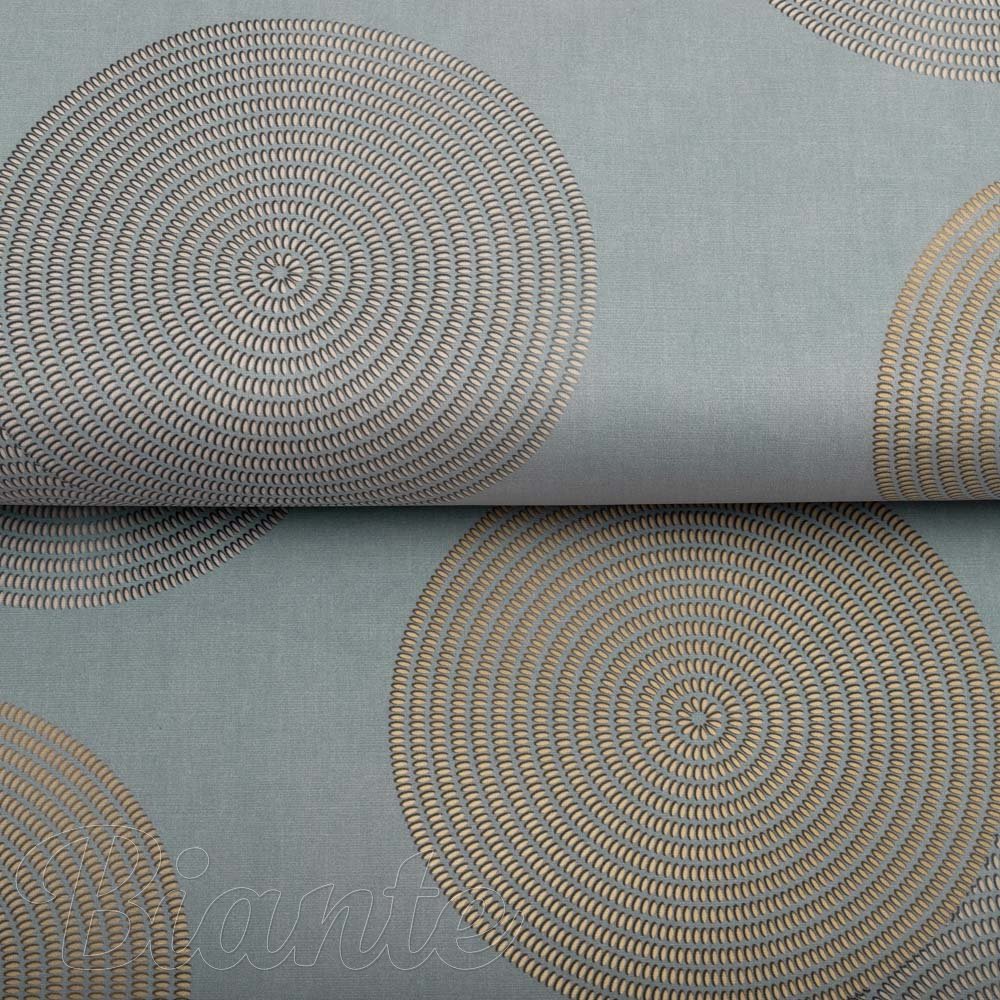 Sametová látka Tamara TMR-058 Designové kruhy na modrošedém - šířka 150 cm - detail 5 - Biante.cz