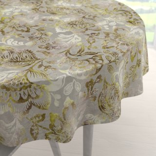 Sametový kulatý ubrus Tamara TMR-055 Abstraktní zelené květy na zelenošedém - Biante.cz Sametový kulatý ubrus Tamara TMR-055 Abstraktní zelené květy na zelenošedém - Biante.cz