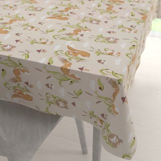 Detský bavlnený obdĺžnikový obrus Sandra SA-695 Veveričky a ježkovia na svetlo béžovom - Biante.sk Detský bavlnený obdĺžnikový obrus Sandra SA-695 Veveričky a ježkovia na svetlo béžovom - Biante.sk