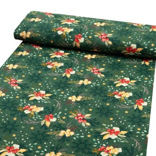 Bavlněná látka/plátno Sandra SA-713 Vánoční cesmíny na zeleném - šířka 160 cm - detail 1 - Biante.cz Bavlněná látka/plátno Sandra SA-713 Vánoční cesmíny na zeleném - šířka 160 cm - detail 1 - Biante.cz