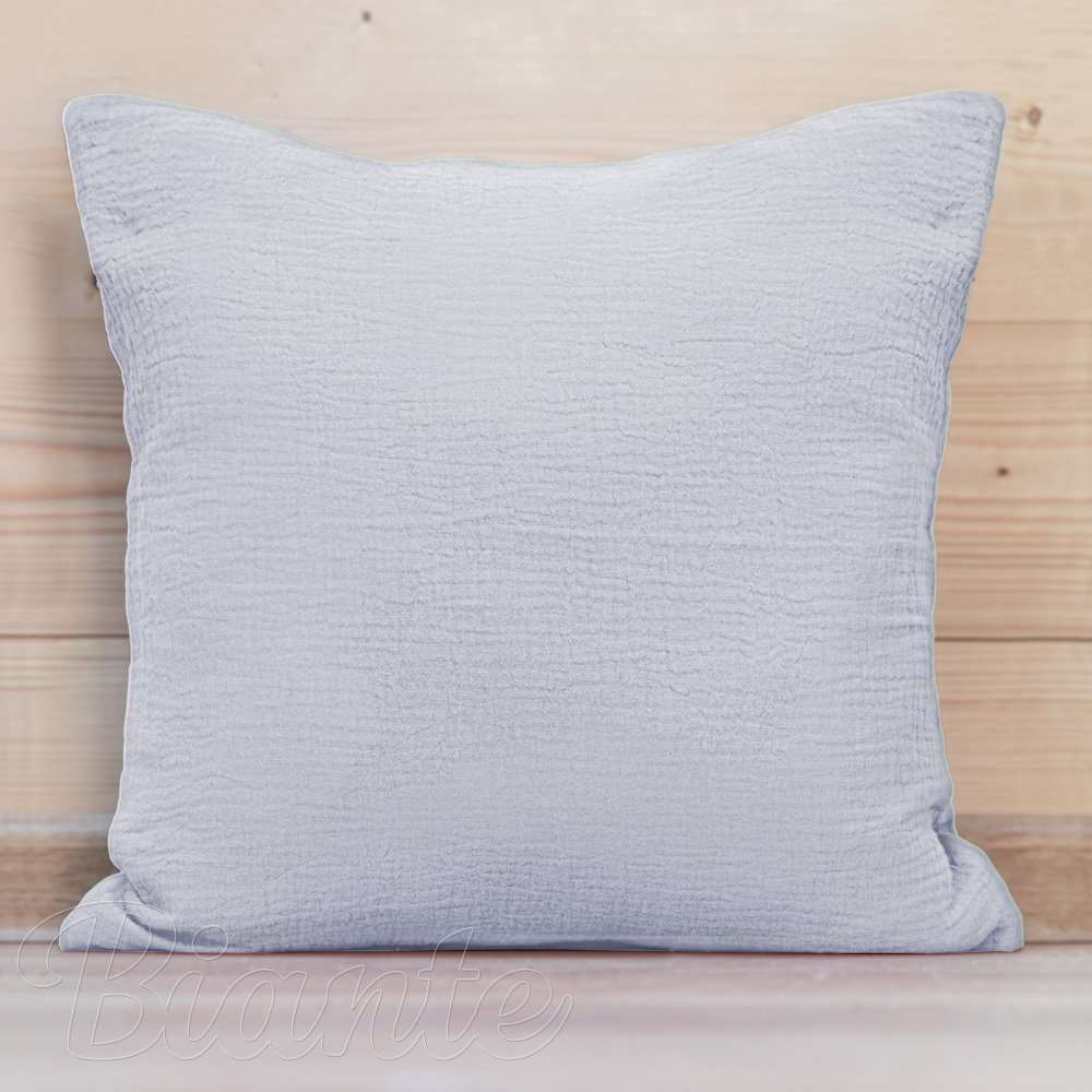 Mušelínový povlak na polštář MSN-023 Světle modrošedý - Biante.cz