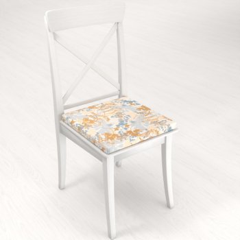 Sametový čtvercový podsedák Tamara TMR-043 Hnědo-modré designové rostliny - 38x38x3 cm - detail 1 - Biante.cz Sametový čtvercový podsedák Tamara TMR-043 Hnědo-modré designové rostliny - 38x38x3 cm - detail 1 - Biante.cz