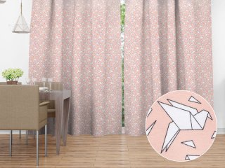 Dekorační závěs na míru Leona LN-044 Origami ptáci na lososovém - Biante.cz Dekorační závěs na míru Leona LN-044 Origami ptáci na lososovém - Biante.cz