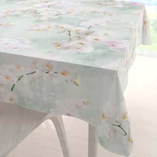 Dekorační čtvercový ubrus PM-019 Orchideje na světle zeleném - Biante.cz
