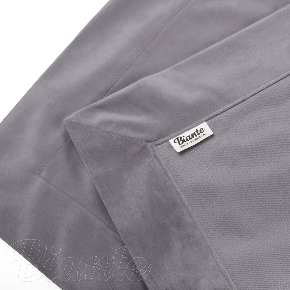 Sametový přehoz/běhoun na postel Velvet Premium SVP-013 Šedý - detail 1 - Biante.cz