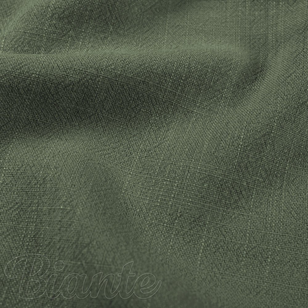 Lněná látka LEN-020 Khaki zelená - metráž šířka 140 cm - detail 1 - Biante.cz