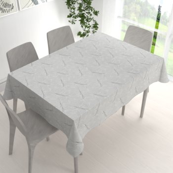 Velký dekorační obdélníkový ubrus Leona LN-165 Pnoucí lístky na šedém - detail 1 - Biante.cz