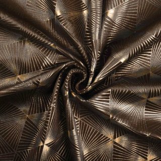Sametová látka Isabela IBL-012 Rose Gold trojúhelníky na hnědém - šířka 280 cm - detail 2 - Biante.cz