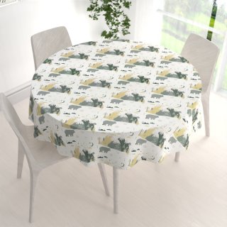 Sametový kulatý ubrus Tamara TMR-031 Medvědi v horách - detail 1 - Biante.cz Sametový kulatý ubrus Tamara TMR-031 Medvědi v horách - detail 1 - Biante.cz