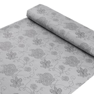 Teflonová látka na ubrusy TF-083 Květované ornamenty na šedém - šířka 170 cm - detail 1 - Biante.cz