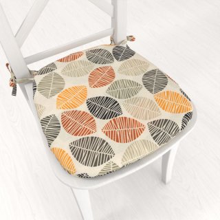 Oblý podsedák PML-072 Jesenné listy na krémovom - 39x37x3 cm - Biante.sk