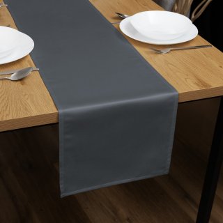 Saténový běhoun na stůl polyesterový Satén LUX-049 Antracitově šedý - Biante.cz