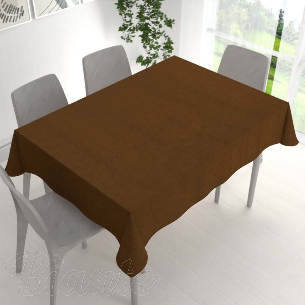 Obdĺžnikový obrus/imitácia brúsenej kože Alcantara ALC-017 Hnedý hrdzavý - detail 1 - Biante.sk