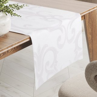 Dekoračný behúň na stôl Monako PM-125 Veľký zámocký vzor biely - Biante.sk Dekoračný behúň na stôl Monako PM-125 Veľký zámocký vzor biely - Biante.sk