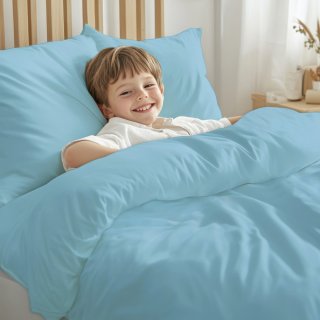 Dětské bavlněné povlečení do postýlky Moni MO-078 Nebeská modrá - Biante.cz
