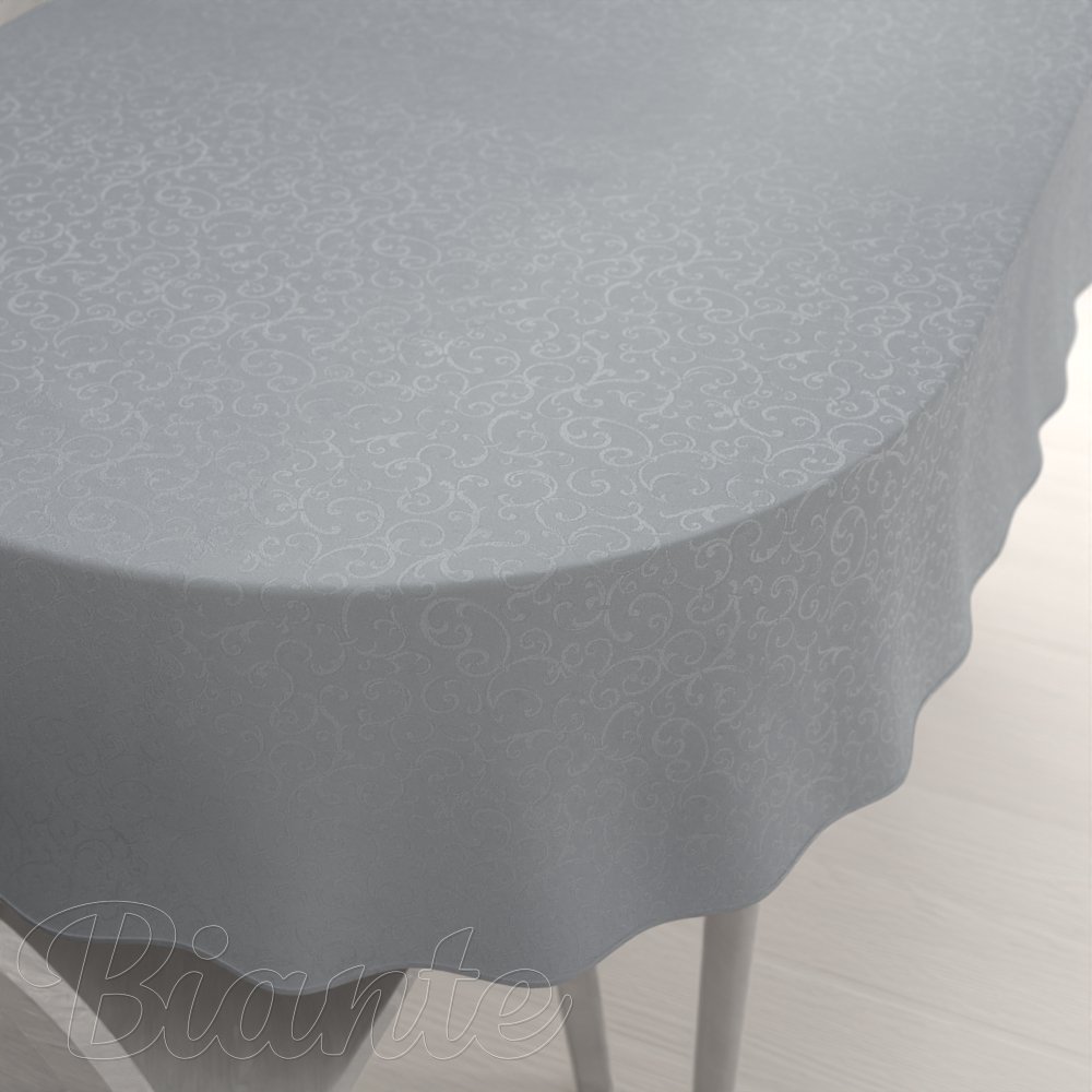 Teflonový oválný ubrus TF-086 Ornamenty na šedém - Biante.cz
