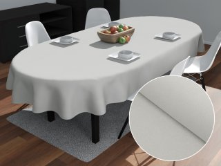 Dekorační oválný ubrus BKU-101 Světle šedý - Biante.cz Dekorační oválný ubrus BKU-101 Světle šedý - Biante.cz