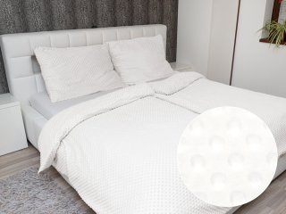 Hřejivé ložní povlečení Minky 3D puntíky MKP-016 Krémově bílé - Biante.cz Hřejivé ložní povlečení Minky 3D puntíky MKP-016 Krémově bílé - Biante.cz