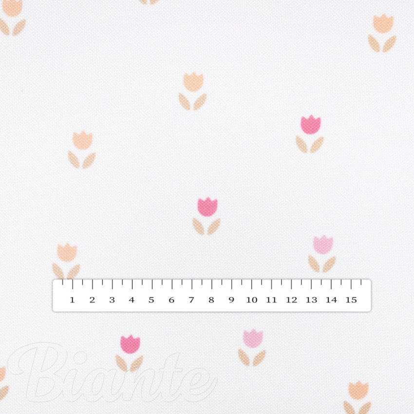 Teflonová látka na ubrusy TF-115 Barevné tulipánky na bílém - šířka 155 cm - detail 5 - Biante.cz