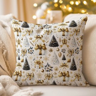 Saténová obliečka na vankúš LUP-507 Vianočné stromčeky s darčekmi - Biante.sk Saténová obliečka na vankúš LUP-507 Vianočné stromčeky s darčekmi - Biante.sk