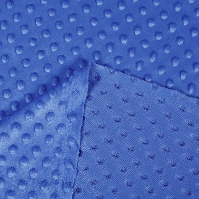Dětská látka Minky 3D puntíky MKP-001 Modrá - šířka 150 cm - detail 3 - Biante.cz