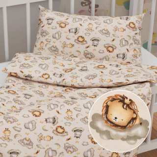Dětské bavlněné povlečení do postýlky Sandra SA-534 Africká zvířátka na obláčcích na šedobéžovém - Biante.cz Dětské bavlněné povlečení do postýlky Sandra SA-534 Africká zvířátka na obláčcích na šedobéžovém - Biante.cz