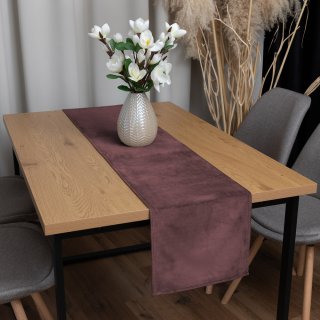 Sametový běhoun na stůl Velvet Premium SVP-019 Hnědofialový - detail 1 - Biante.cz