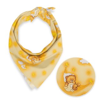 Detská bavlnená šatka Sandra SA-727 Spiace medvedíky na žltooranžovom - Biante.sk