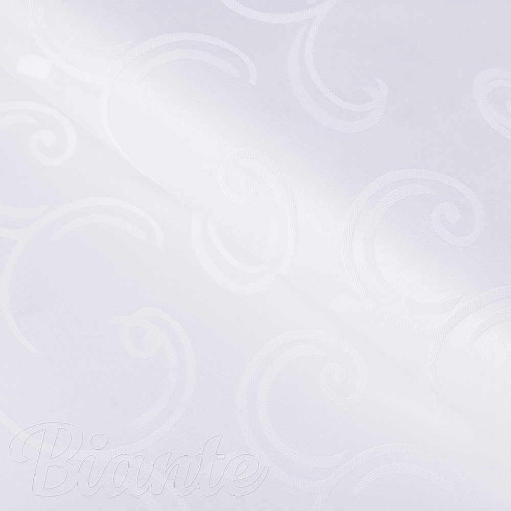 Teflonová látka na ubrusy TF-100 Bílé ornamenty s lístky - šířka 155 cm - Biante.cz