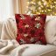 Bavlněný povlak na polštář s lemem Sandra SA-714 Vánoční cesmíny na červeném - detail 1 - Biante.cz