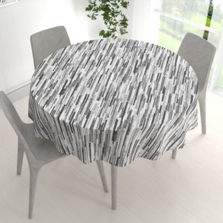 Veľký dekoračný okrúhly obrus Leona LN-175 Sivo-čierne pásiky - detail 1 - Biante.sk