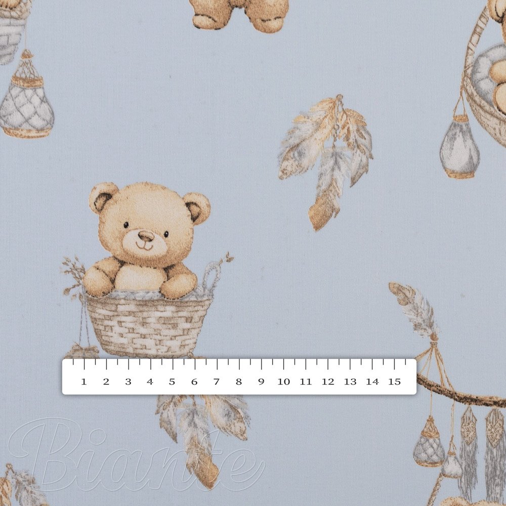 Dětská bavlněná látka/plátno Sandra SA-615 Medvídci v košíčcích na modrém - šířka 160 cm - detail 3 - Biante.cz