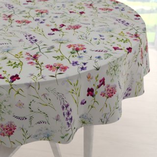 Dekorační kulatý ubrus PML-098 Luční květiny na smetanovém - Biante.cz Dekorační kulatý ubrus PML-098 Luční květiny na smetanovém - Biante.cz
