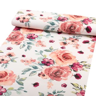 Bavlněná látka/plátno Sandra SA-669 Červeno-růžové akvarelové květy - šířka 160 cm - detail 1 - Biante.cz Bavlněná látka/plátno Sandra SA-669 Červeno-růžové akvarelové květy - šířka 160 cm - detail 1 - Biante.cz