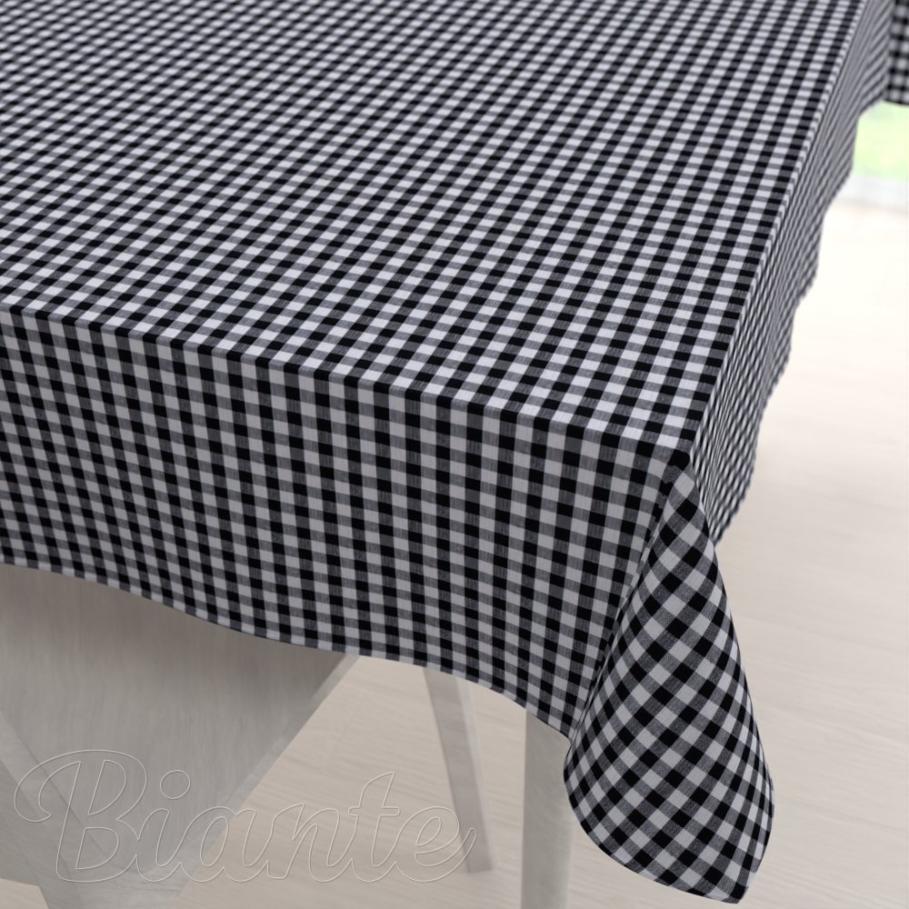 Bavlněný obdélníkový ubrus Olivia OL-015 Černo-bílá kostka malá - Biante.cz