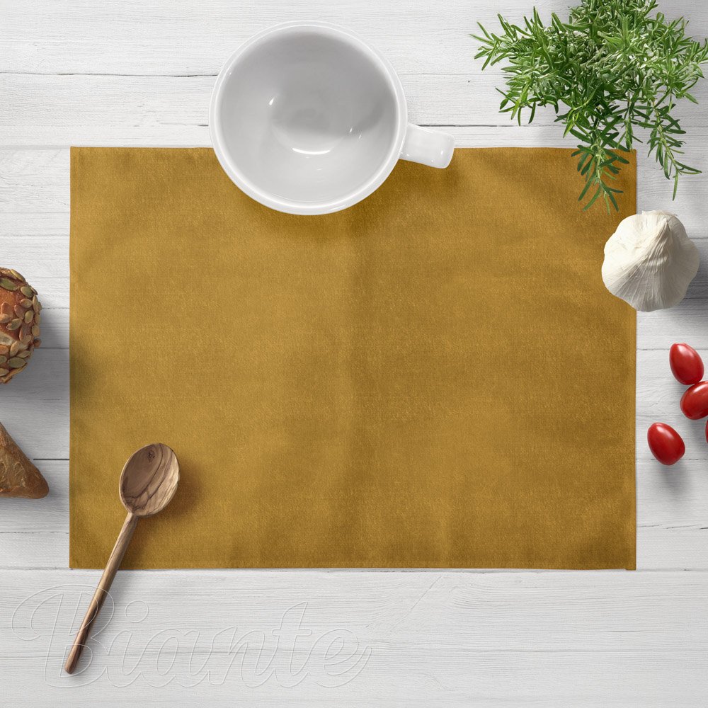 Sametové prostírání na stůl Velvet Premium SVP-009 Hořčicové - Biante.cz