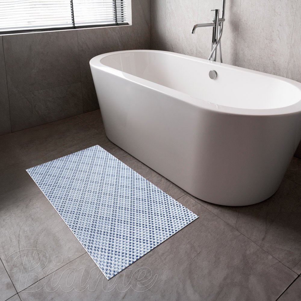 Koupelnová pěnová rohož / předložka PRO-087 Drobná modrá mozaika - metráž šířka 65 cm - detail 2 - Biante.cz