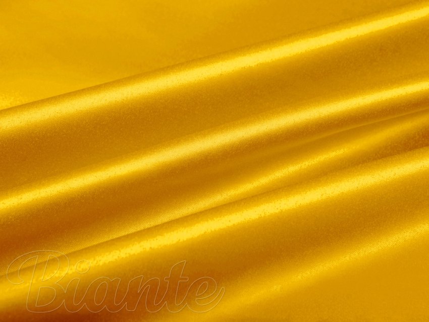 Látka polyesterový satén LUX-014 Kanárkově žlutá - šířka 150 cm - Biante.cz