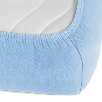 Jersey napínací prostěradlo na vysokou matraci JR-014 Nebesky modré - detail 1 - Biante.cz Jersey napínací prostěradlo na vysokou matraci JR-014 Nebesky modré - detail 1 - Biante.cz