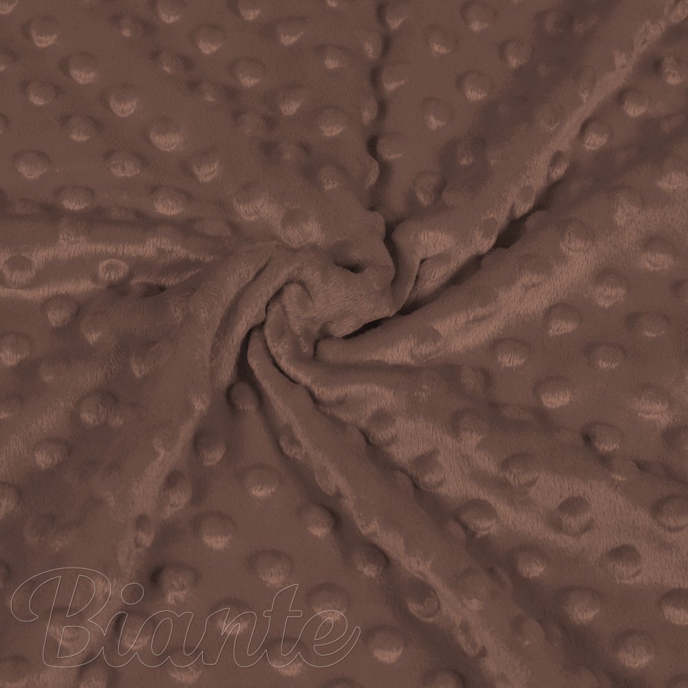 Dětská látka Minky TOP 3D puntíky MKP-052 Čokoládově hnědá - šířka 170 cm - detail 1 - Biante.cz