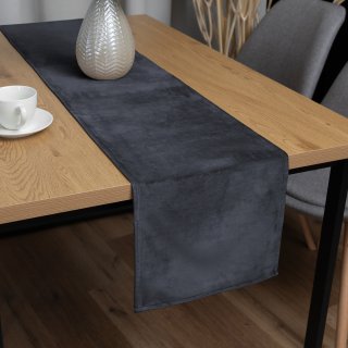 Sametový běhoun na stůl Velvet Premium SVP-004 Antracitově šedý - Biante.cz Sametový běhoun na stůl Velvet Premium SVP-004 Antracitově šedý - Biante.cz