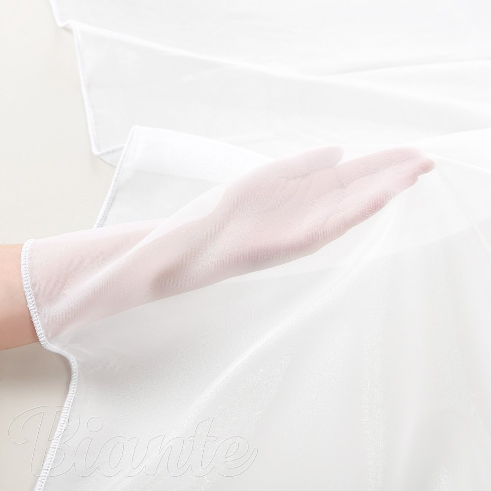 Biela hladká perleťovo lesklá záclona/organza s olovkom ZAC-032 výška 325 cm