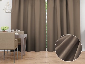 Sametový závěs Velvet Premium SVP-005 Světle hnědý - šířka 270 cm - Biante.cz