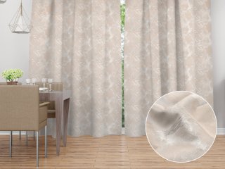 Sametový závěs Isabela IBL-018 Zlatý/kouřový mramor na pudrově béžovém - šířka 135 cm - Biante.cz