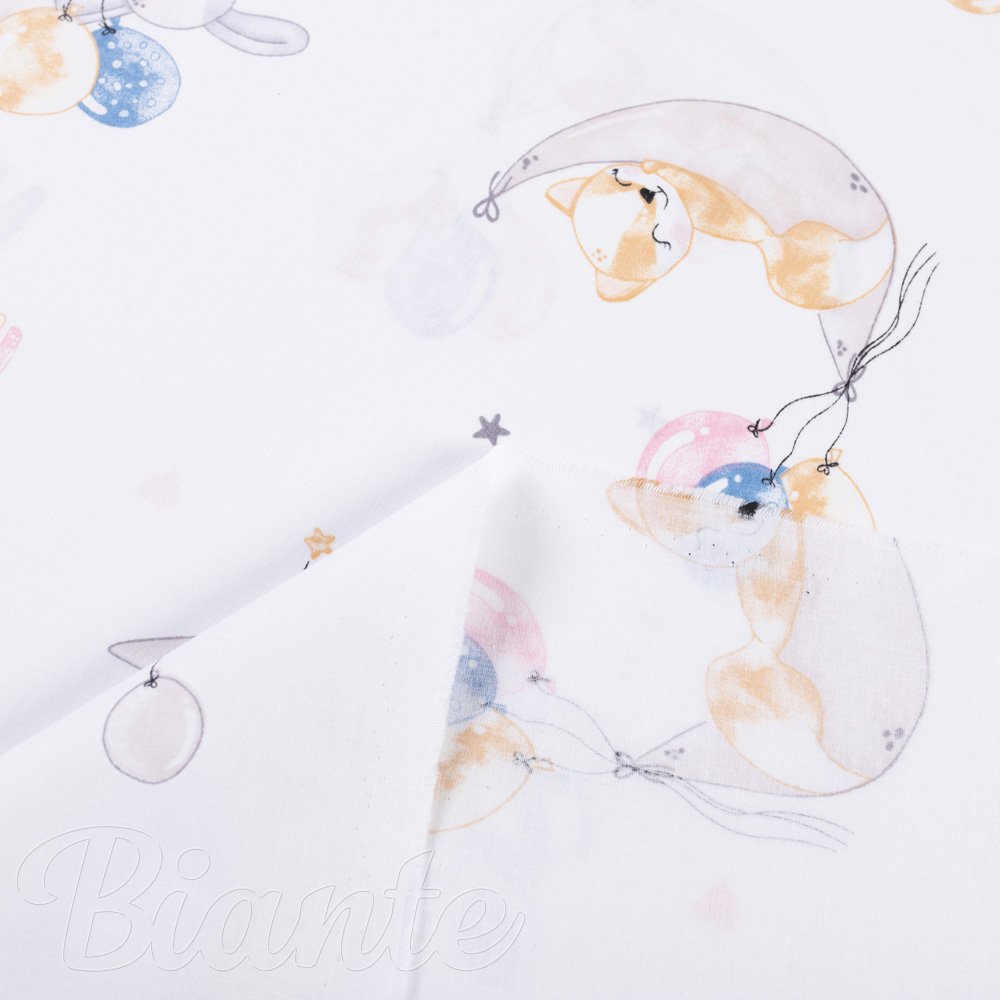 Dětská bavlněná látka/plátno Sandra SA-374 Pandy lišky a zajíčci s balónky - šířka 160 cm - detail 4 - Biante.cz