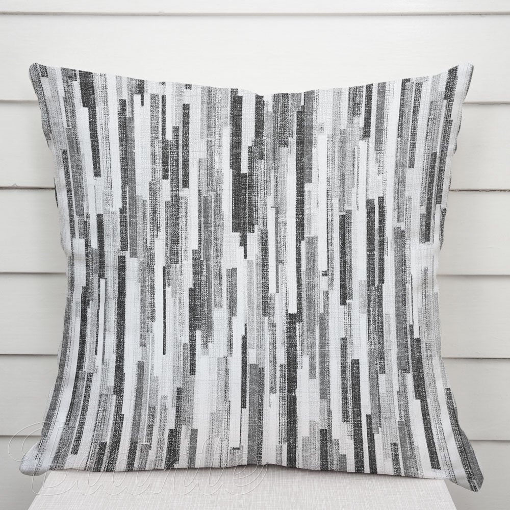 Dekorační povlak na polštář Leona LN-175 Šedo-černé proužky - Biante.cz