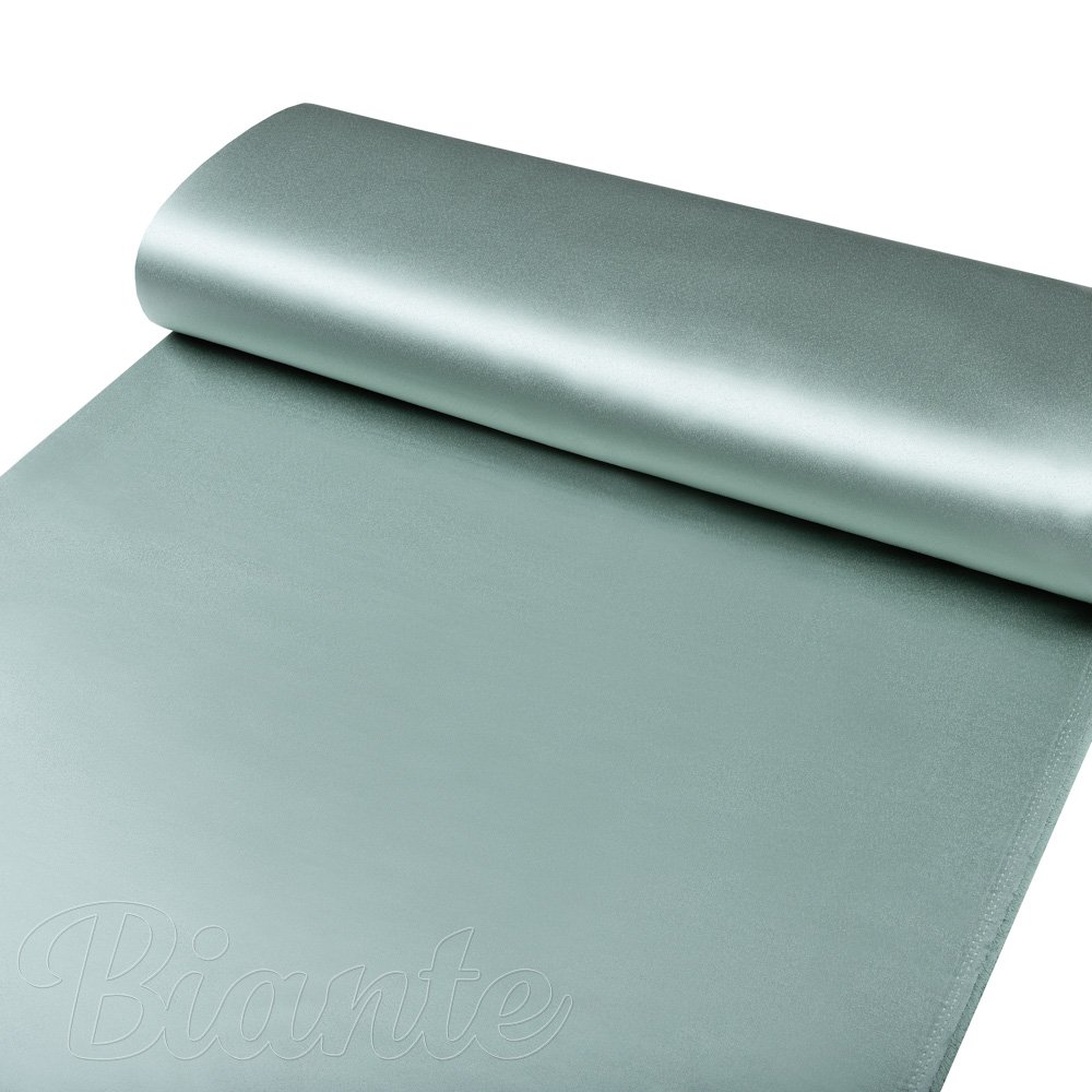 Látka polyesterový satén LUX-003 Ledově zelená - šířka 150 cm - detail 3 - Biante.cz